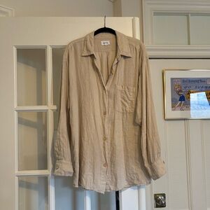 Mate the Label Organic Linen Oversized Button Down in Oatmeal